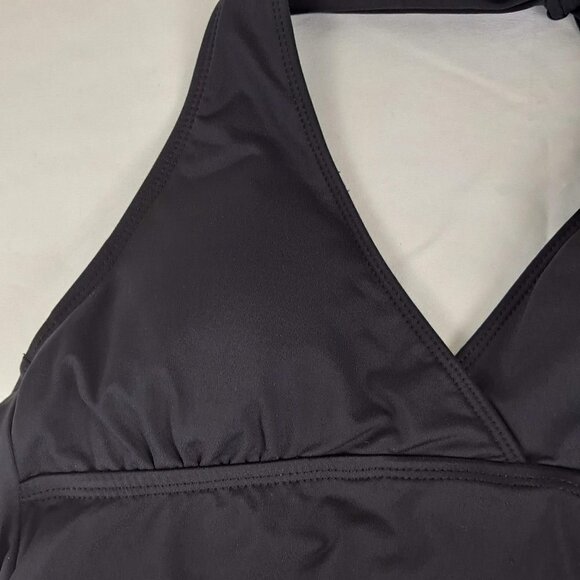 Apt 9 Size Small Black Halter Tankini Top Decorative Cutout Details at Hem NWT - Picture 4 of 14